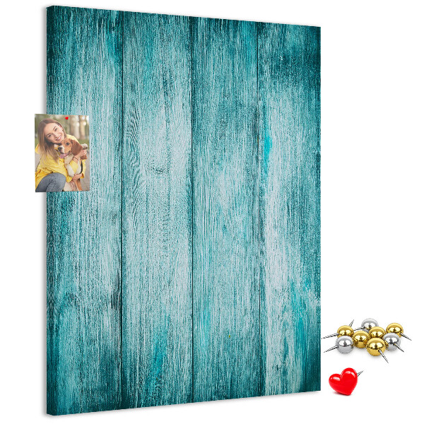 Tableau de liège Planches de bois bleu soleil en arrière-plan