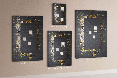 Tableau de liège Des touches d'or et d'argent sur fond noir