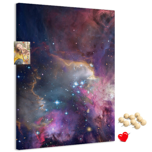 Tableau en liège fantaisie Une nébuleuse cosmique pleine d'étoiles