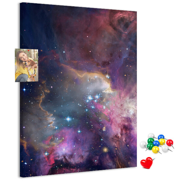 Tableau en liège fantaisie Une nébuleuse cosmique pleine d'étoiles