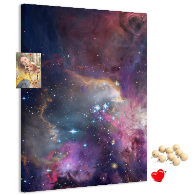Tableau en liège fantaisie Une nébuleuse cosmique pleine d'étoiles