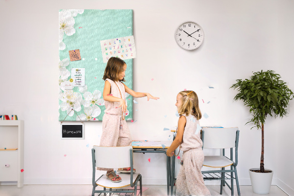 Tableau de liège Motifs floraux sur fond pastel