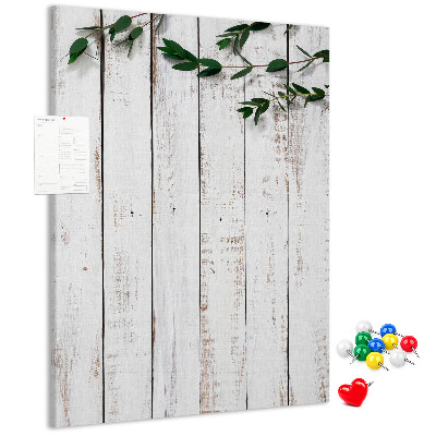 Tableau en liège fantaisie planches rustiques aux branches délicates