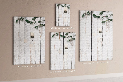 Tableau en liège fantaisie planches rustiques aux branches délicates