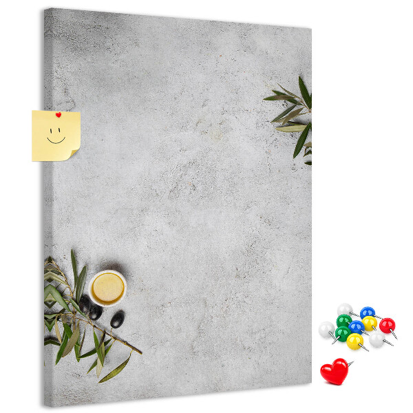 Tableau de liège Fond minimaliste avec une touche d'olive