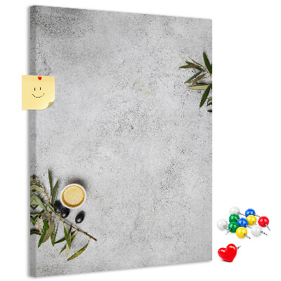 Tableau de liège Fond minimaliste avec une touche d'olive