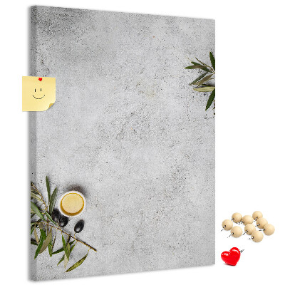 Tableau de liège Fond minimaliste avec une touche d'olive