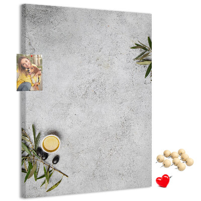 Tableau de liège Fond minimaliste avec une touche d'olive