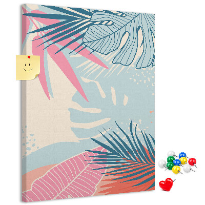 Tableau en liège déco Motif tropical avec des feuilles de palmier