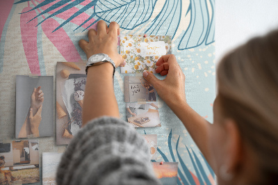 Tableau en liège déco Motif tropical avec des feuilles de palmier
