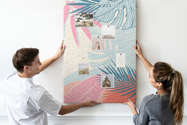 Tableau en liège déco Motif tropical avec des feuilles de palmier