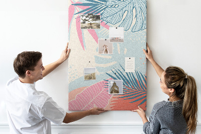 Tableau en liège déco Motif tropical avec des feuilles de palmier
