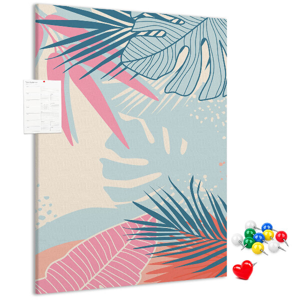 Tableau en liège déco Motif tropical avec des feuilles de palmier