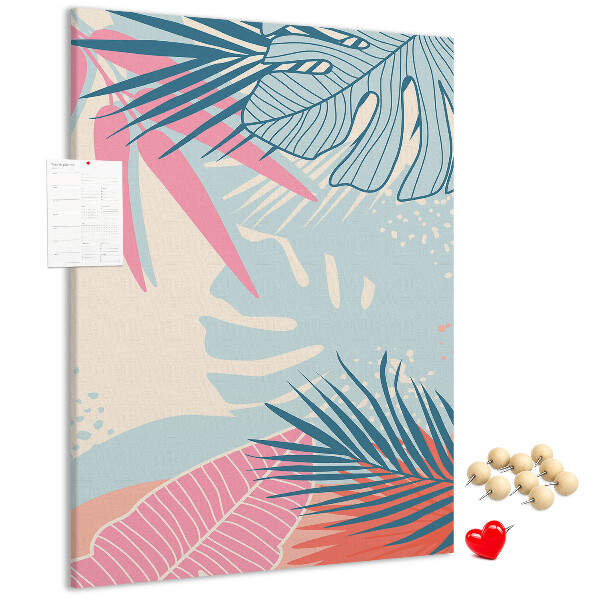 Tableau en liège déco Motif tropical avec des feuilles de palmier
