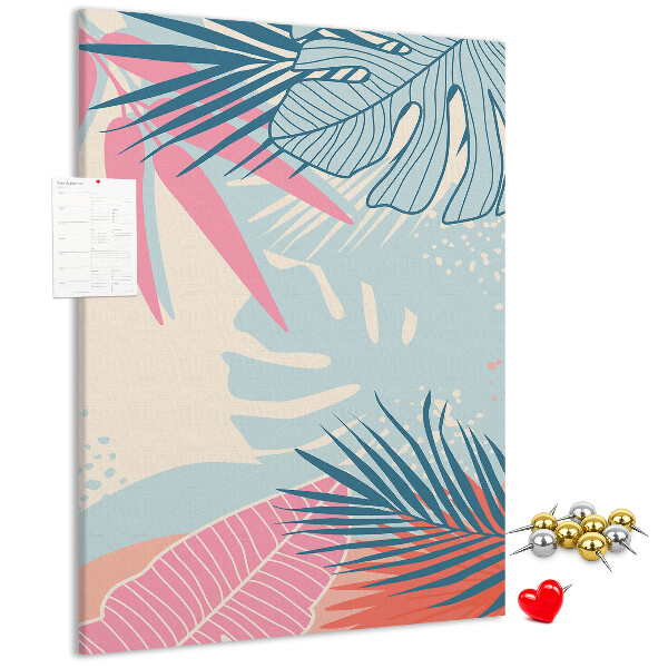 Tableau en liège déco Motif tropical avec des feuilles de palmier