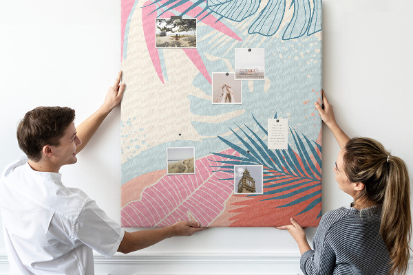 Tableau en liège déco Motif tropical avec des feuilles de palmier