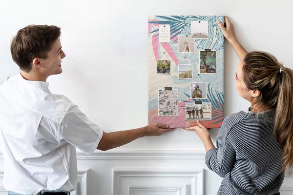 Tableau en liège déco Motif tropical avec des feuilles de palmier