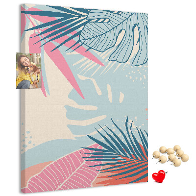 Tableau en liège déco Motif tropical avec des feuilles de palmier