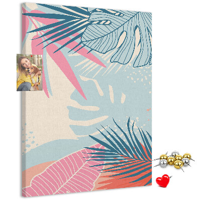 Tableau en liège déco Motif tropical avec des feuilles de palmier