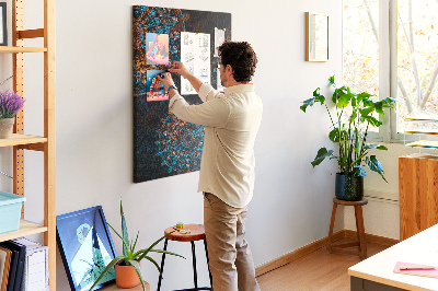 Tableau en liège déco Motifs de mandala complexes sur fond sombre