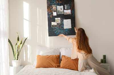 Tableau en liège déco Motifs de mandala complexes sur fond sombre