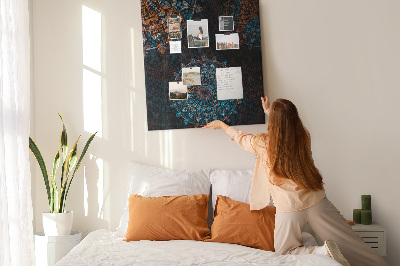 Tableau en liège déco Motifs de mandala complexes sur fond sombre