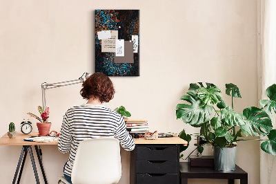 Tableau en liège déco Motifs de mandala complexes sur fond sombre
