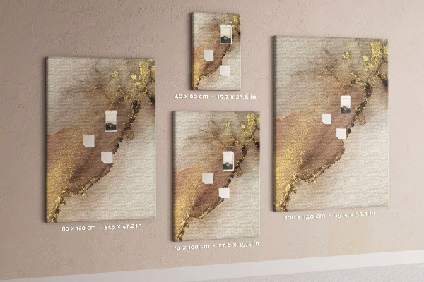Tableau en liège fantaisie Motif abstrait avec des accents dorés