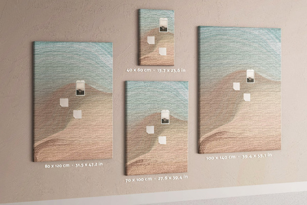 Tableau de liège Des vagues délicates dans des tons pastel