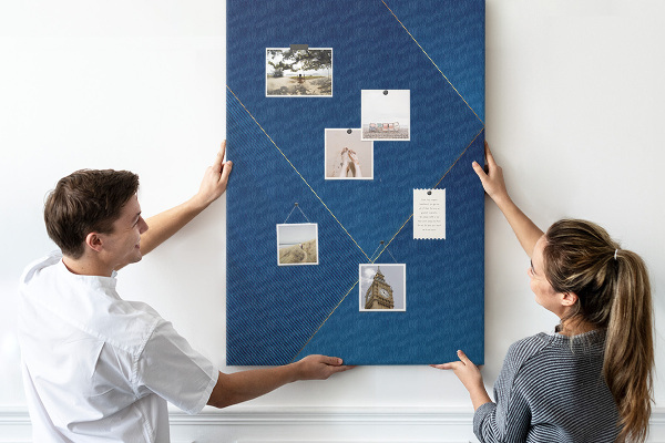 Tableau en liège fantaisie Design moderne dans des tons de bleu
