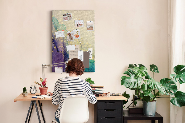 Tableau en liège déco Motif abstrait avec des accents violets
