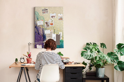 Tableau en liège déco Motif abstrait avec des accents violets