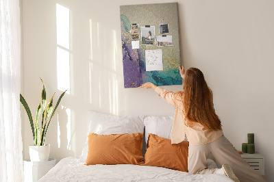 Tableau en liège déco Motif abstrait avec des accents violets