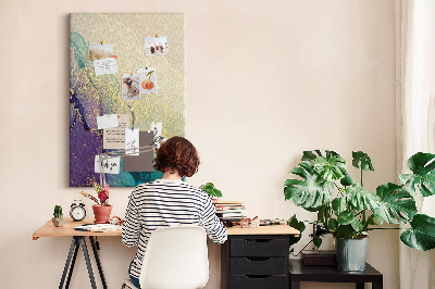 Tableau en liège déco Motif abstrait avec des accents violets