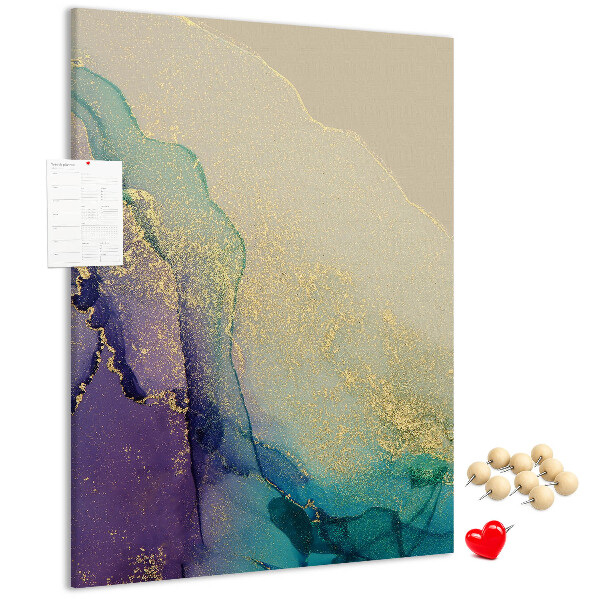 Tableau en liège déco Motif abstrait avec des accents violets