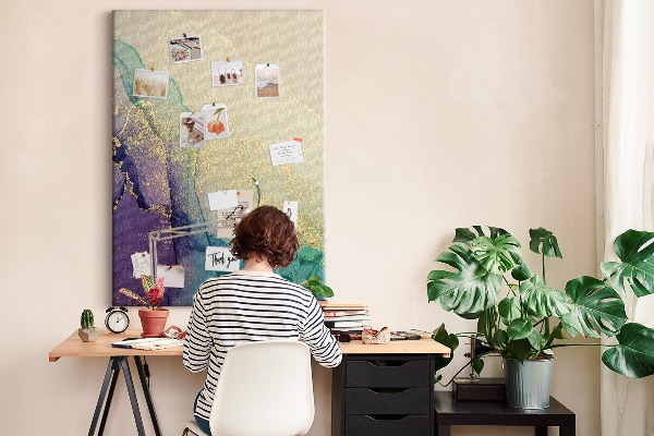 Tableau en liège déco Motif abstrait avec des accents violets