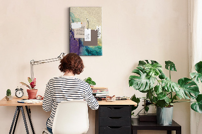Tableau en liège déco Motif abstrait avec des accents violets