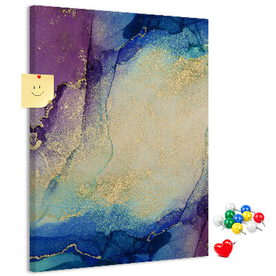 Tableau de liège Motif abstrait dans des tons de bleu