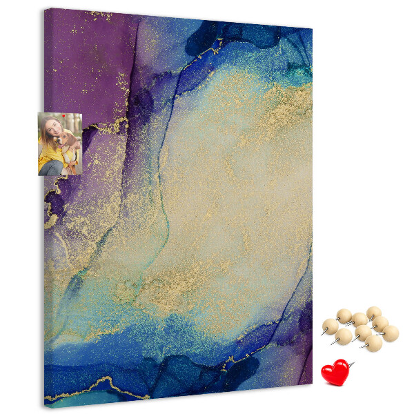 Tableau de liège Motif abstrait dans des tons de bleu