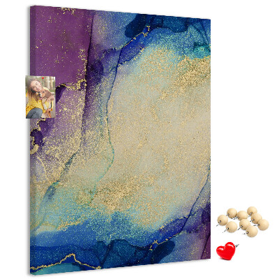 Tableau de liège Motif abstrait dans des tons de bleu