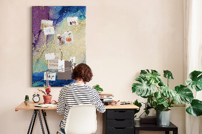 Tableau de liège Motif abstrait dans des tons de bleu