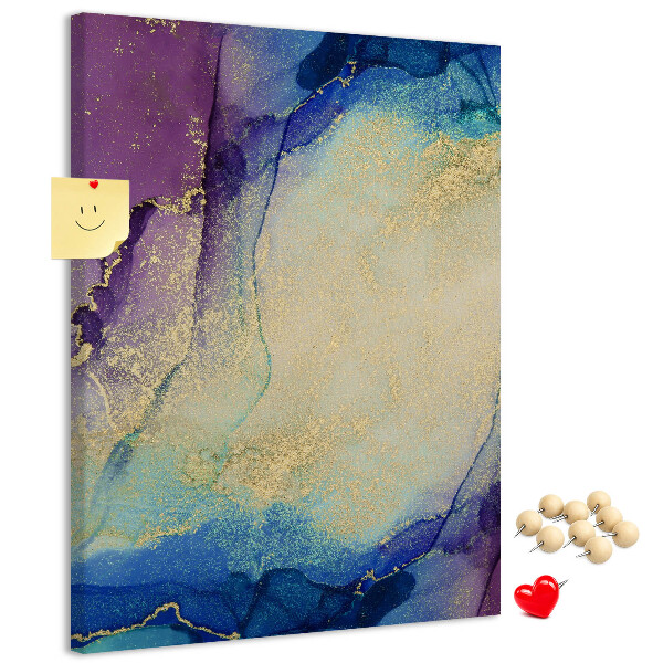 Tableau de liège Motif abstrait dans des tons de bleu