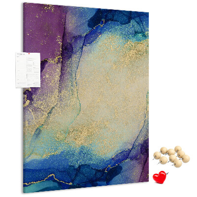 Tableau de liège Motif abstrait dans des tons de bleu
