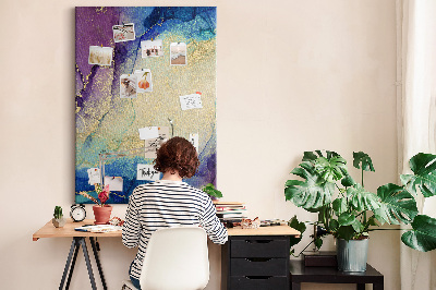 Tableau de liège Motif abstrait dans des tons de bleu