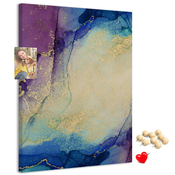 Tableau de liège Motif abstrait dans des tons de bleu