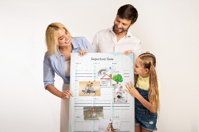Tableau en liège fantaisie Agenda mensuel avec des touches de couleur