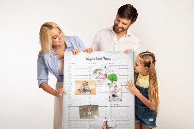 Tableau en liège fantaisie Agenda mensuel avec des touches de couleur