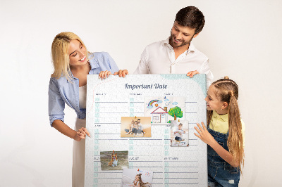 Tableau en liège fantaisie Agenda mensuel avec des touches de couleur