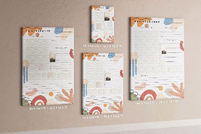 Tableau de liège Agenda coloré aux formes abstraites