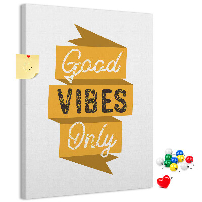 Tableau en liège déco Des ondes positives dans des graphismes stylés